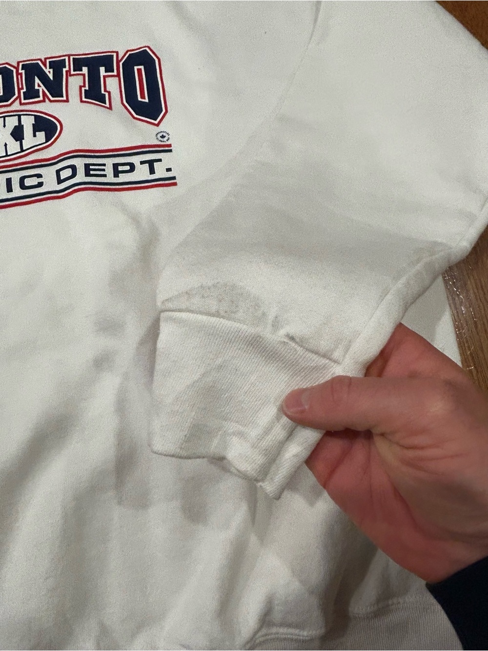 Toronto Athletic Dept Sweatshirt Mens XL White Fruit of the Loom Pullover Vtg - Picture 7 of 9